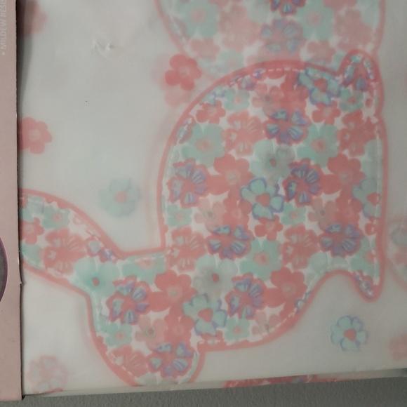 Spring St. Designs NWT Multicolor Floral Bunny Shower Curtain/Liner - Picture 4 of 5